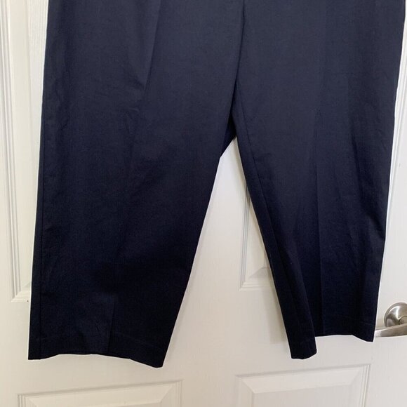 SAG HARBOR Navy Blue Stretch  Zip Cropped Pants Women’s Size 16 NWT - Picture 4 of 10